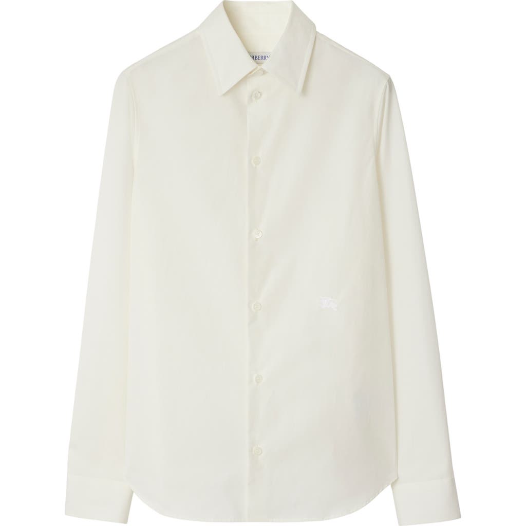 Shop Burberry Regular Fit Cotton Formal Shirt In String