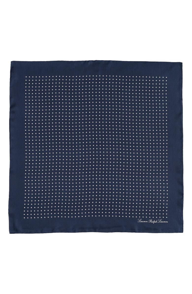 Lauren Ralph Lauren Polka Dot Square Silk Scarf, Alternate, color,