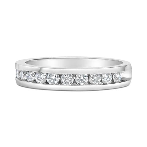 IGI Certified 18K Gold 1/2Ctw Diamond Eternity Wedding Band Ring