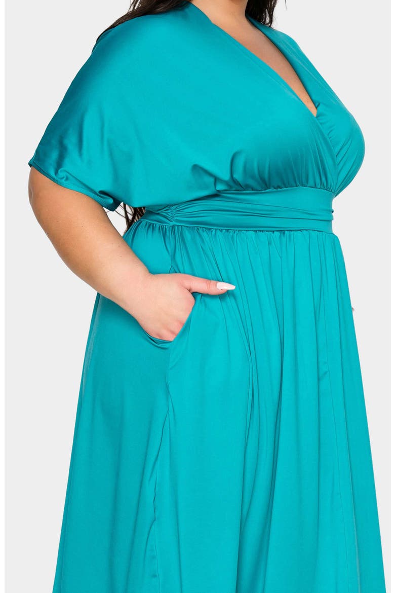 Cyra Empire Waist Midi Dress, Alternate, color, JADE