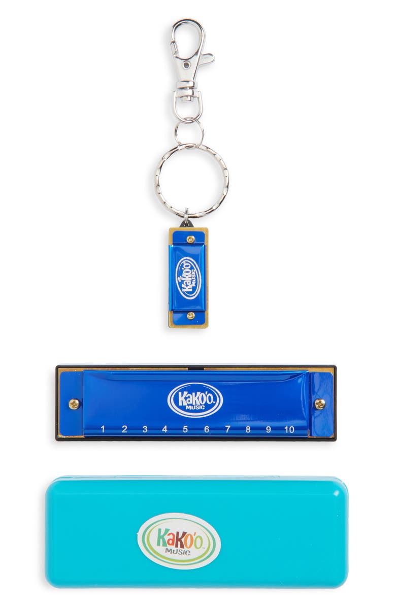 KaKo'o Music Harmonica & Mini Harmonica Keychain Set, Main, color, Blue