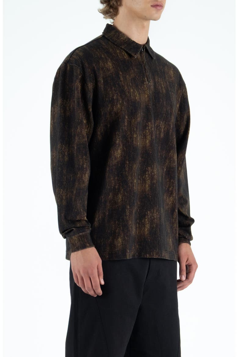Tactics Camp Long Sleeve Quarter Zip Polo, Alternate, color, BROWN CAMO