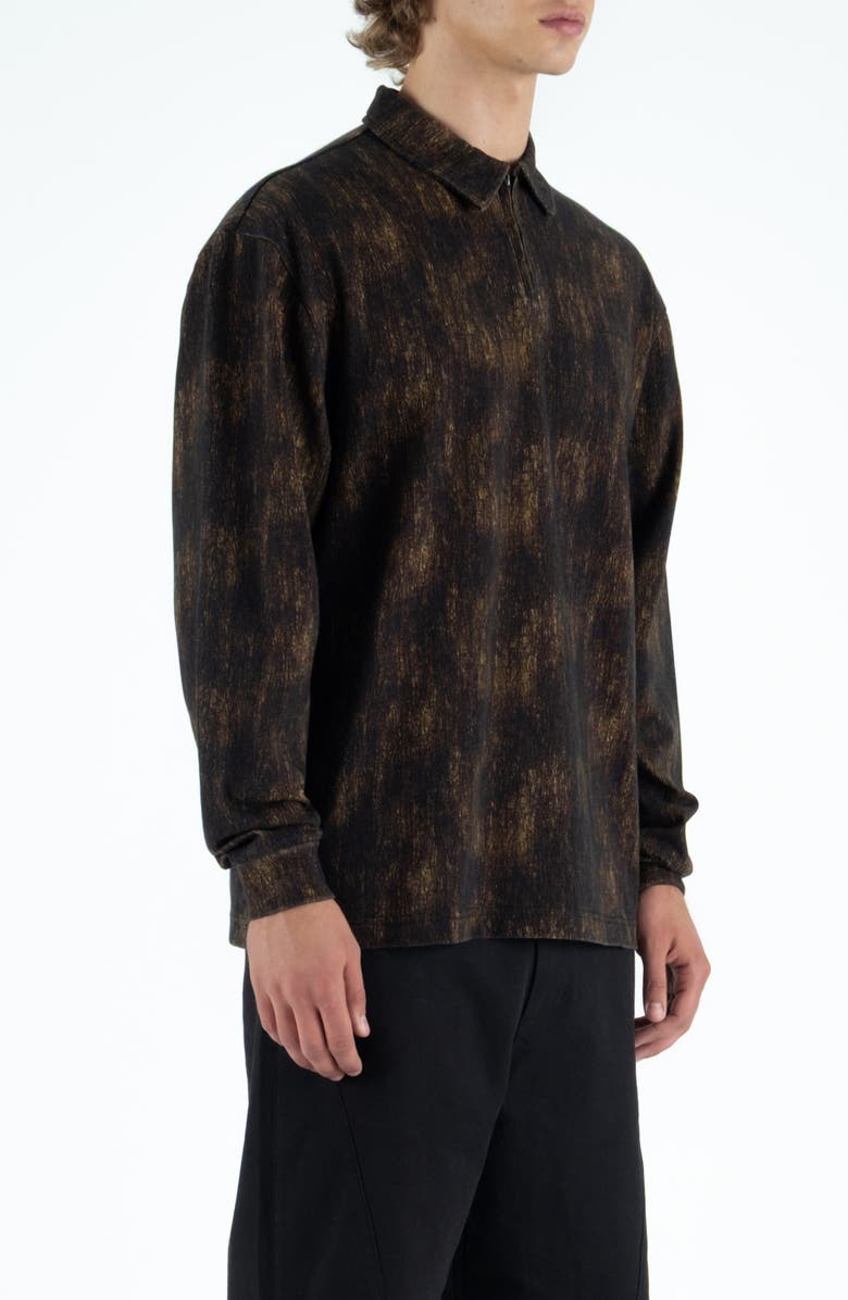 STUDENTS Tactics Camp Long Sleeve Quarter Zip Polo, Alternate, color, Brown Camo