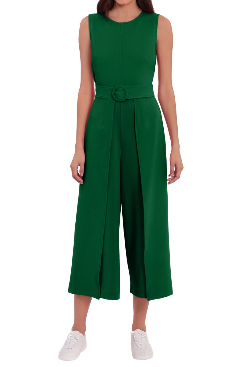 London Times Sleeveless Scuba Crepe Jumpsuit, Main, color, 