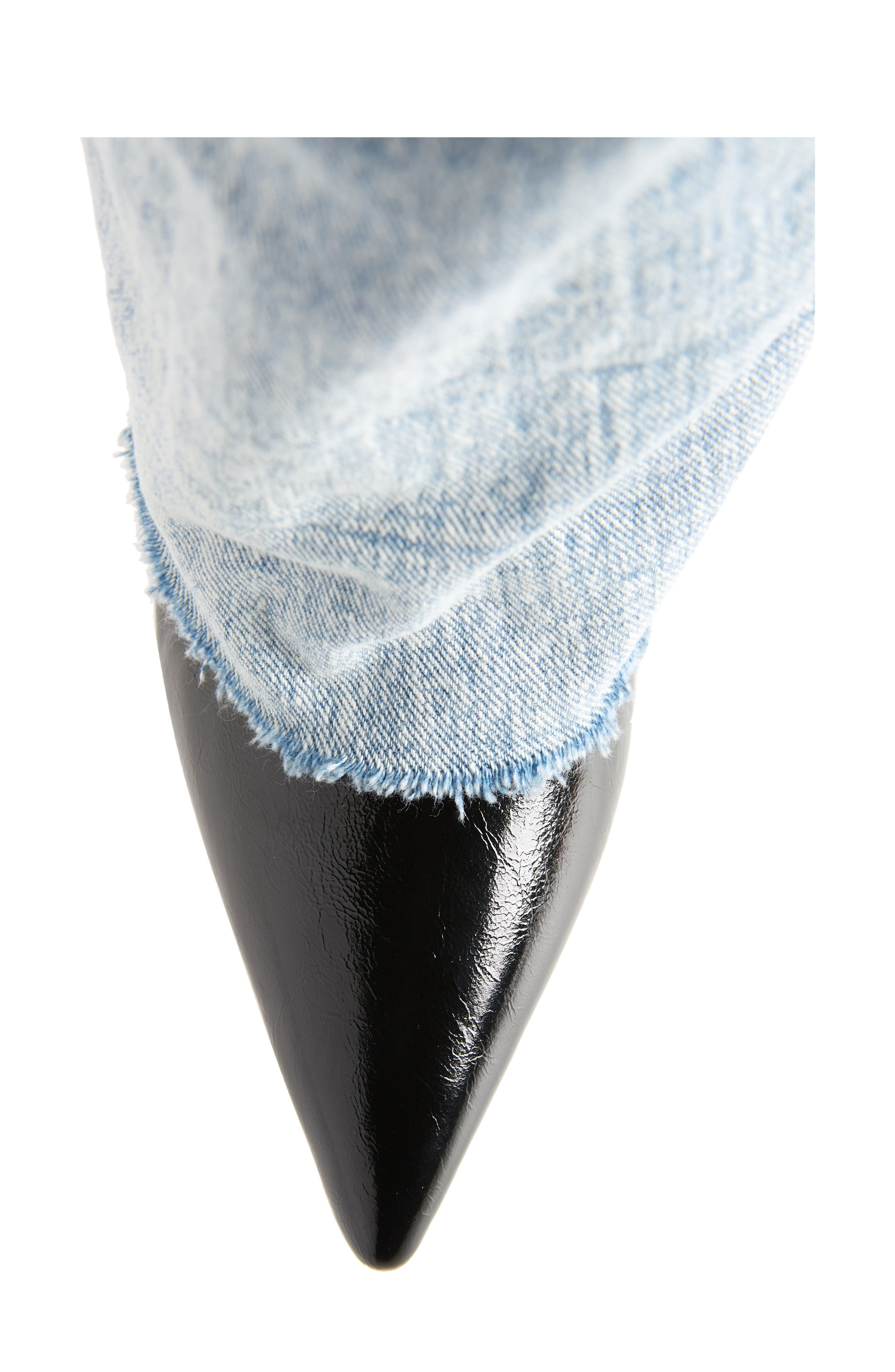 AZALEA WANG Appealing Pointed Toe Denim Pump, Alternate, color, 