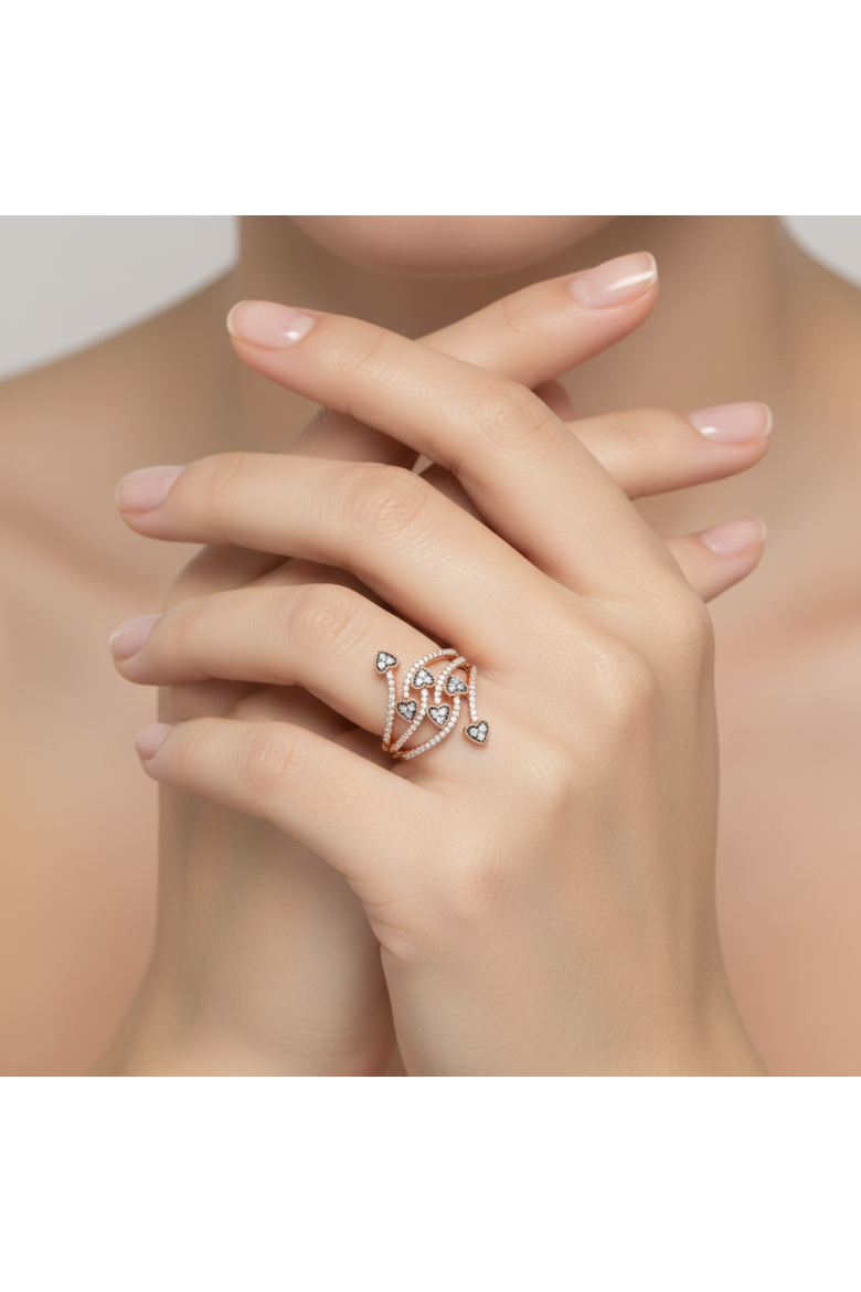 Miravyn 0.60 Ct 14K Gold Diamond Heart Ring, Alternate, color, 14K Rose Gold