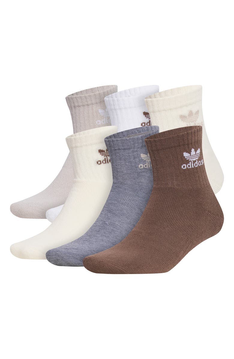 adidas Originals Trefoil 6-Pack Quarter Socks, Alternate, color, 