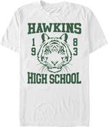 Stranger Things Men's Stranger Things Hawkins High School Tiger 1983 Graphic T-Shirt