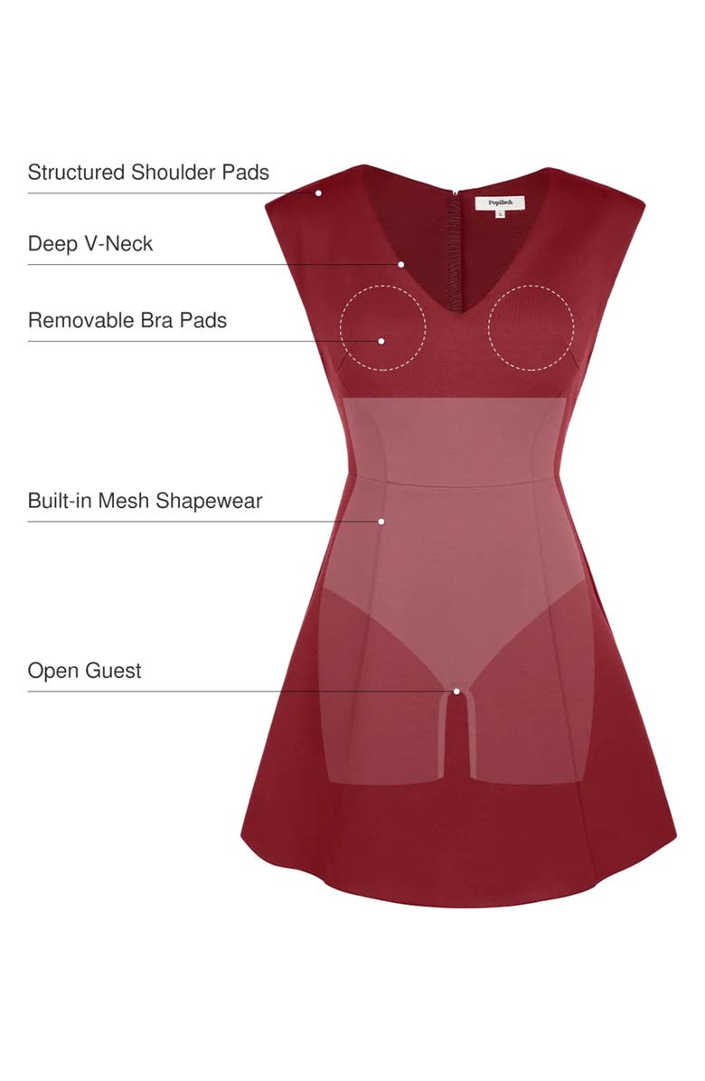 Popilush Shapewear Professional Convertible Mini Dress, Alternate, color, Midnight Black