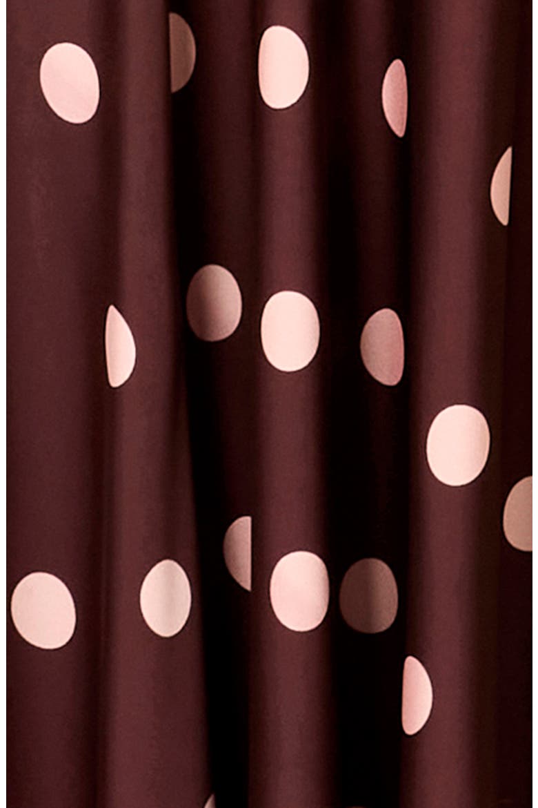 Verona Polka Dot Drop Waist Halter Midi Dress, Alternate, color, WINE