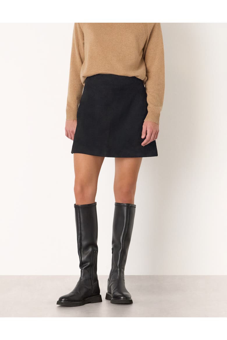 Suede A-Line Skirt, Main, color, Black