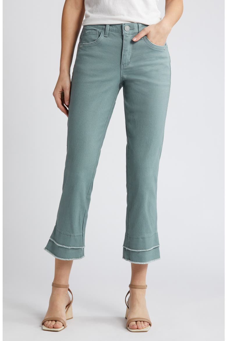 'Ab'Solution High Waist Double Hem Kick Flare Jeans (Nordstrom Exclusive), Main, color, DUSTY SLATE