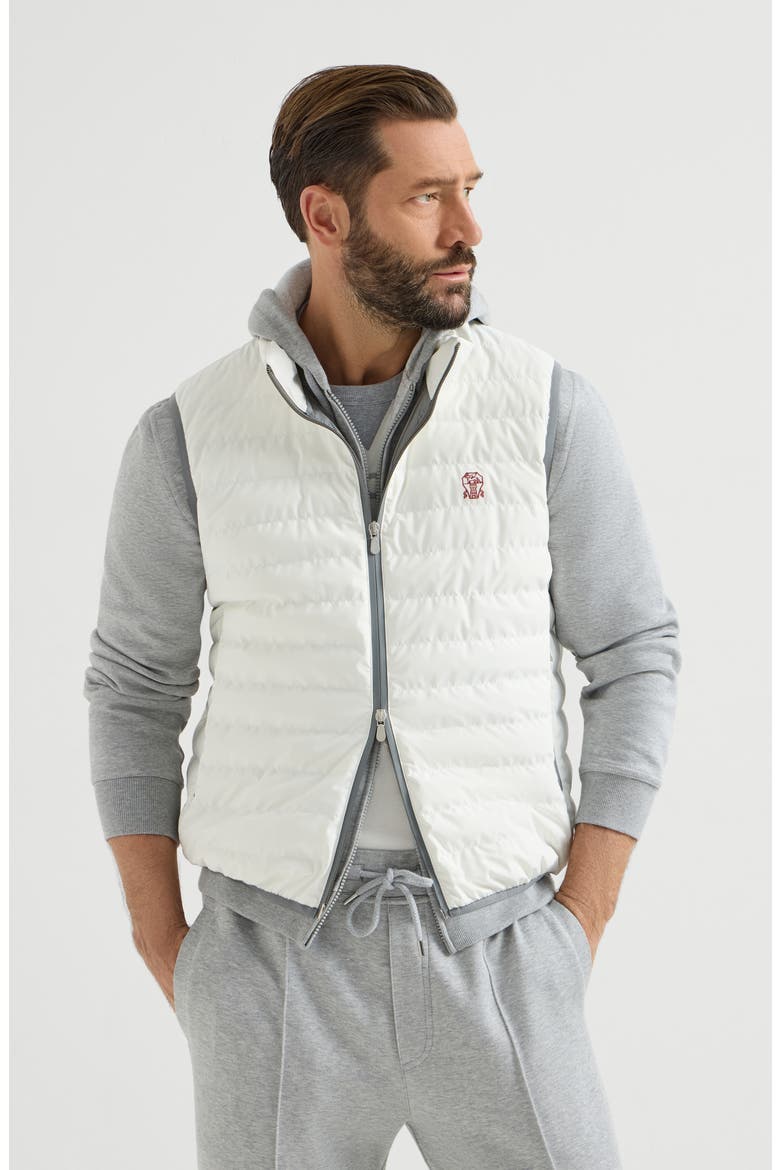 Nylon down vest, Main, color, Off-White