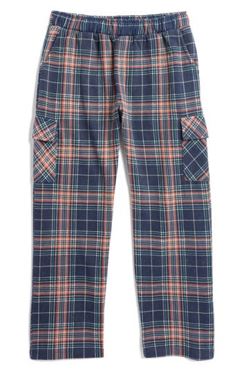 Vintage Havana Kids' Plaid Cargo Lounge Pants In Navy