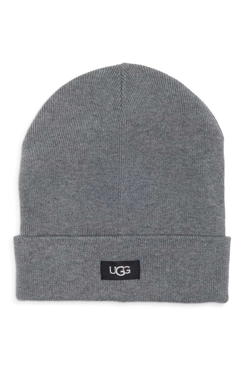 Cuffed Knit Beanie, Main, color, CHARCOAL