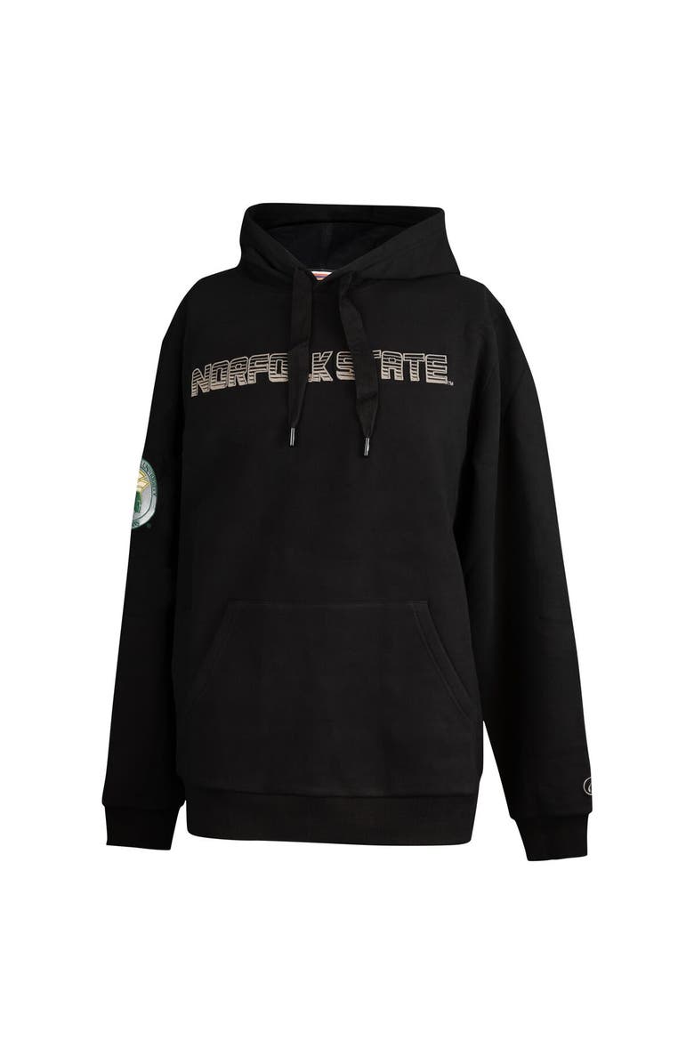 FISLL Men's FISLL  Black Norfolk State Spartans Puff Print Sliced Pullover Hoodie, Alternate, color, 