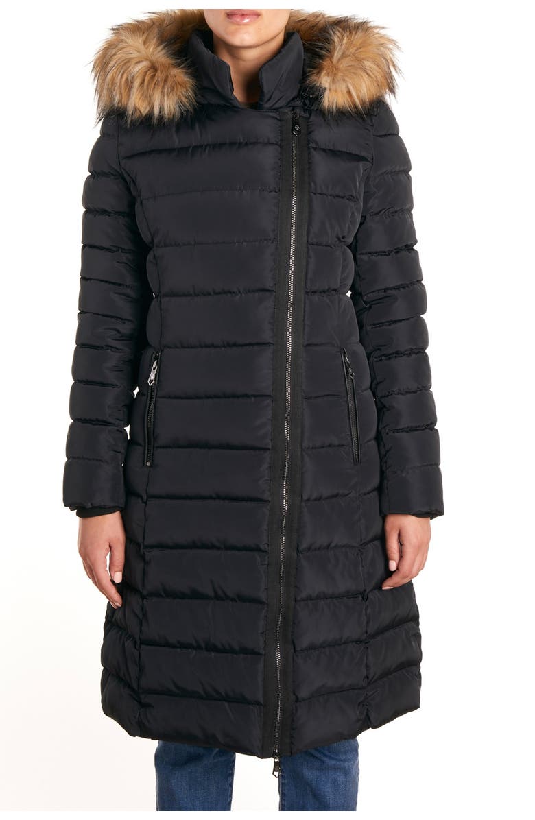 Nanette Lepore Long Faux Fur Hooded Puffer Coat, Alternate, color,