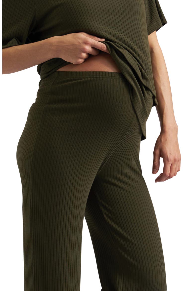 Cindy Rib Knit Maternity Pant, Alternate, color, KHAKI