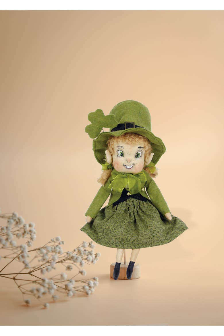 St. Patricks Leprechaun Figurine, Alternate, color, Green