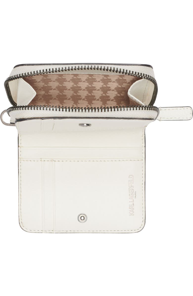 KARL LAGERFELD PARIS Jaqueline Small Wallet with Cate Pins, Alternate, color, Winter White