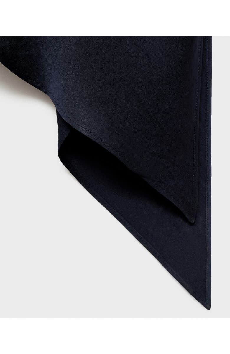 MANGO Tie Back Asymmetric Satin Top, Alternate, color, Navy