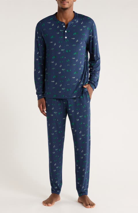 Henry Print Jersey Long Pajamas