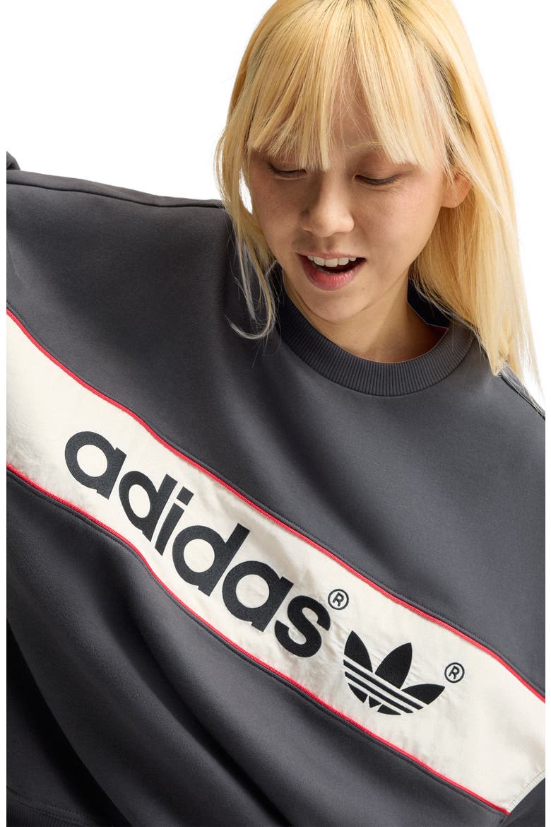 NY Blocked Graphic Sweatshirt, Alternate, color, UTILITY BLACK