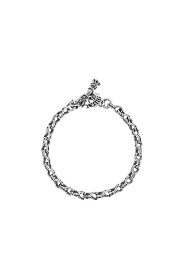 Small Twisted Eight Link Bracelet, Main, color, Silver