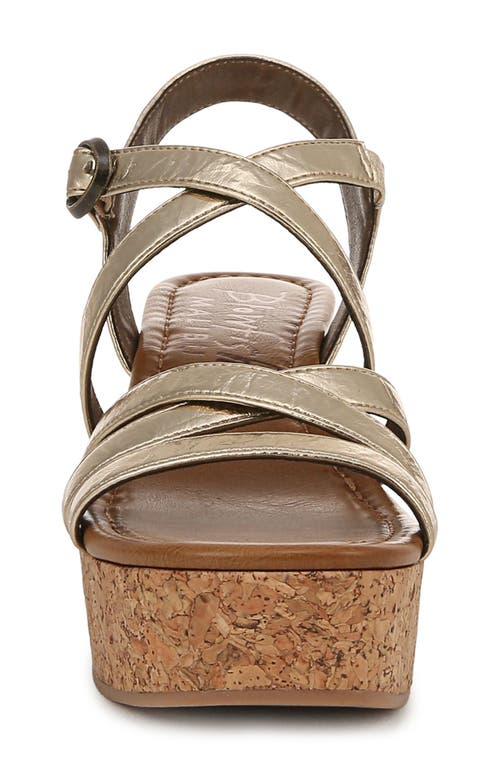Shop Blowfish Malibu Aurora Strappy Wedge Sandal In Gold Faux Leather