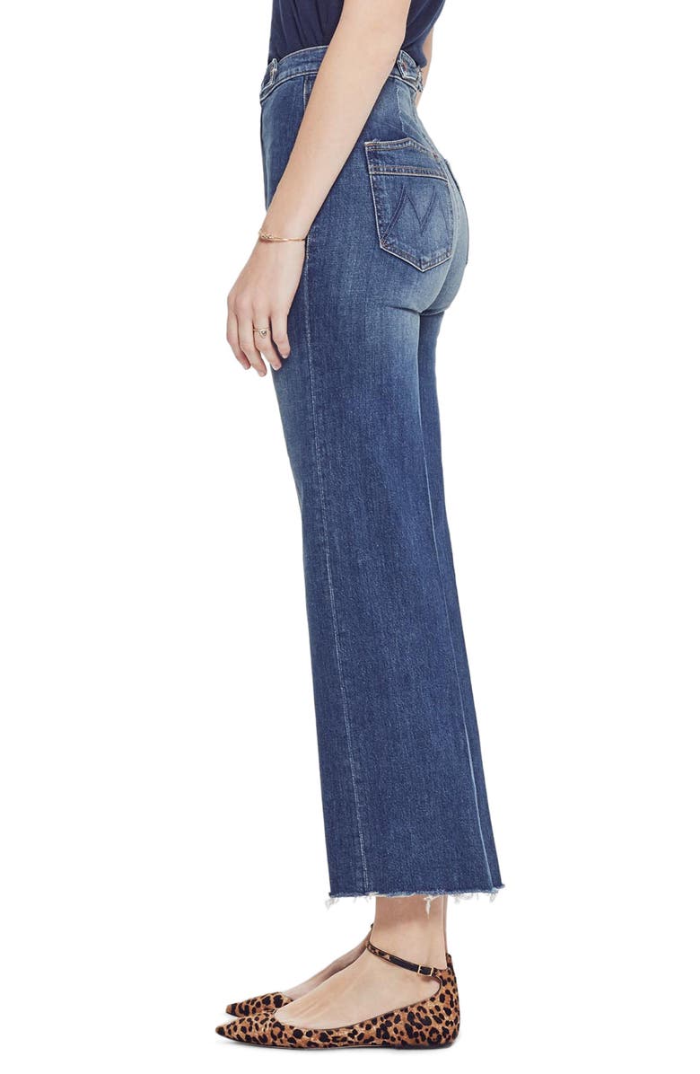 MOTHER The Loop De Loop Frayed Wide Leg Jeans, Alternate, color, 