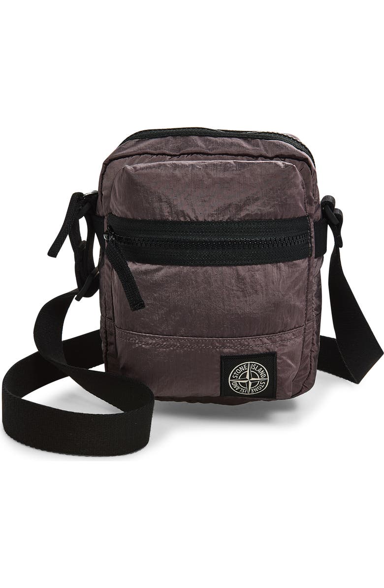 Stone Island Nylon Crossbody Bag, Main, color, Purple Grey