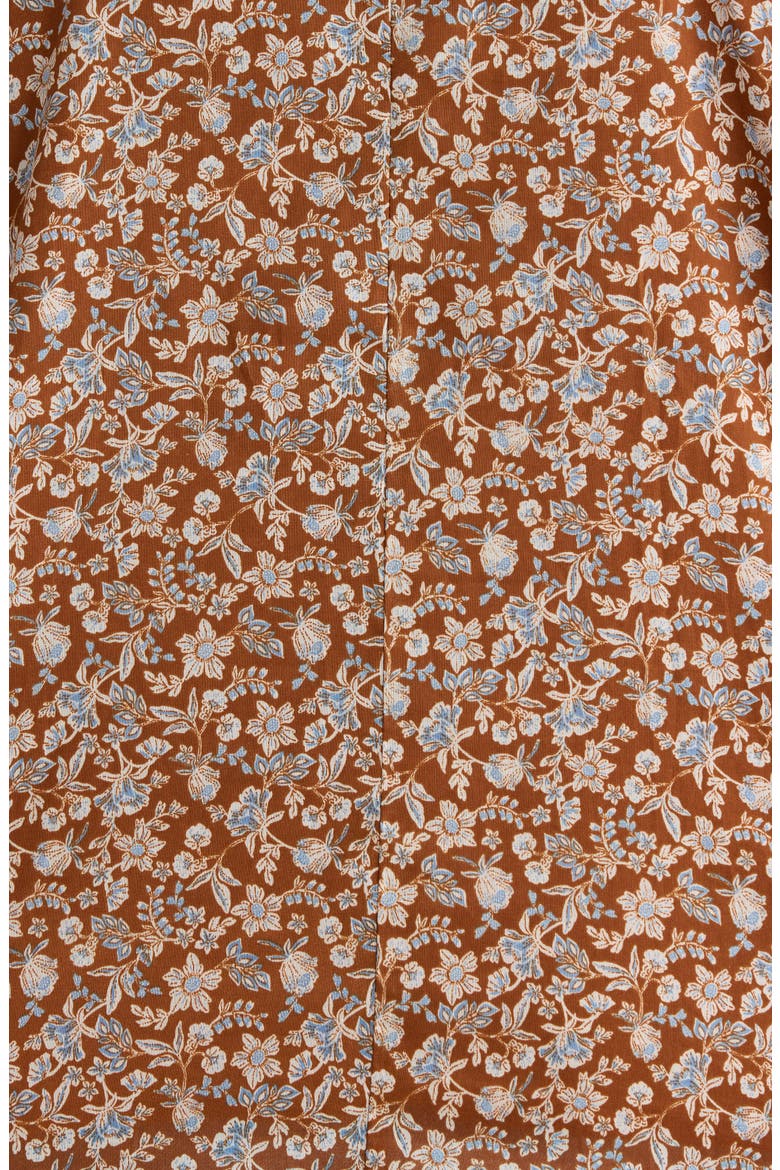 Ramsey Mawlin Floral Puff Sleeve Cotton Top, Alternate, color, BROWN-MULT