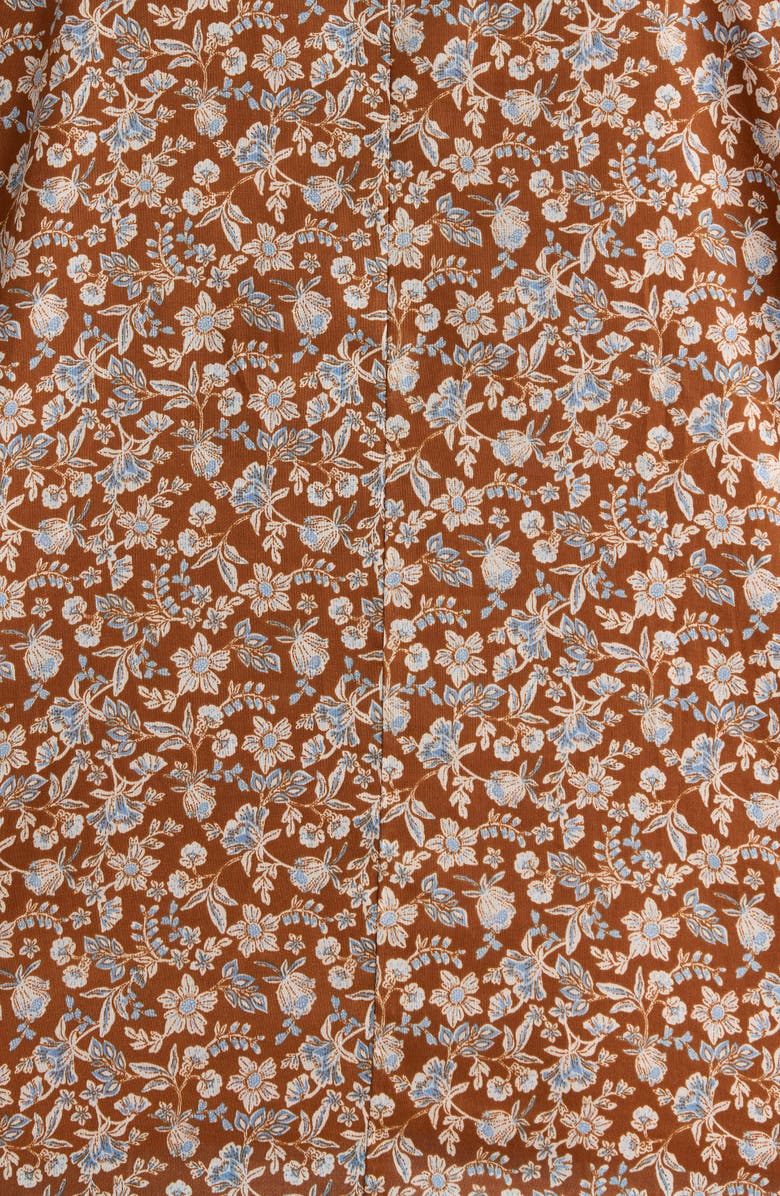 SUGARLIPS Ramsey Mawlin Floral Puff Sleeve Cotton Top, Alternate, color, Brown-Mult