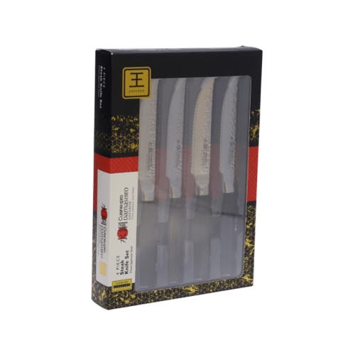 Cuisine::pro Damashiro 4pc Emperor 4.5in Steak Knife Set In Silver