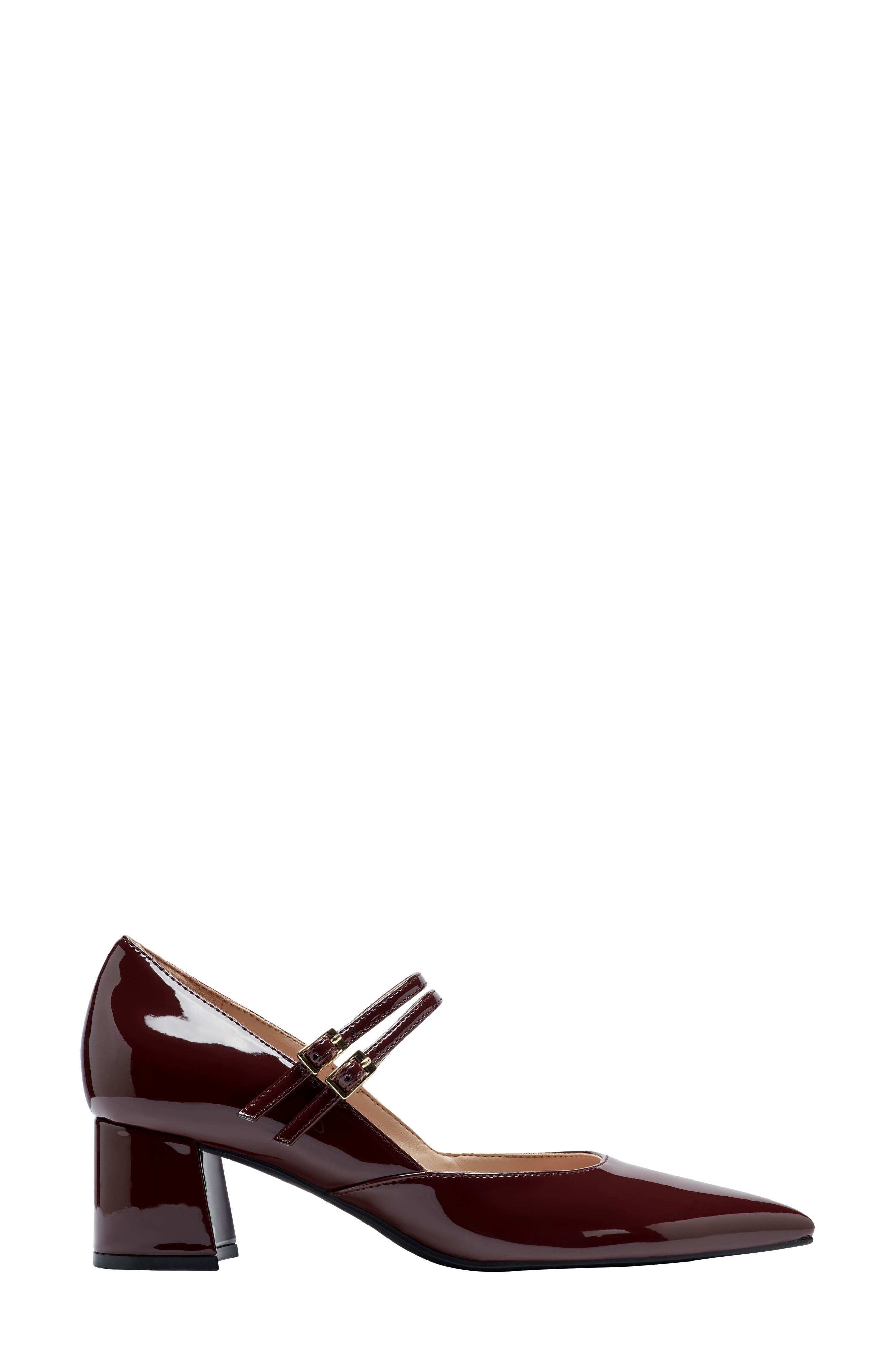 Smith Pointed Toe Mary Jane Pump, Alternate, color, DARK RED