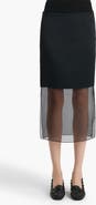 Khaite Sybil Bonded Crepe & Organza Midi Skirt