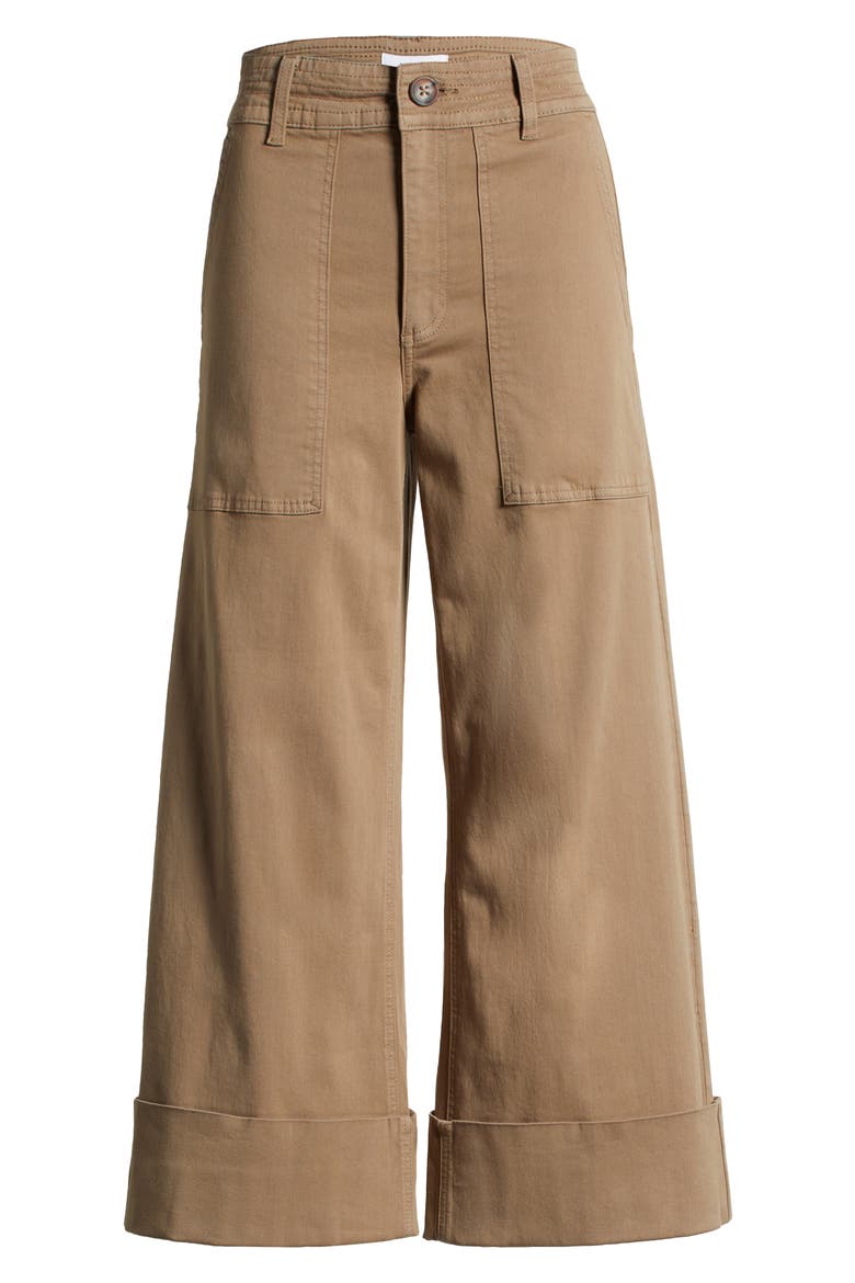 Maya High Waist Wide Leg Jeans, Alternate, color, BISCUIT