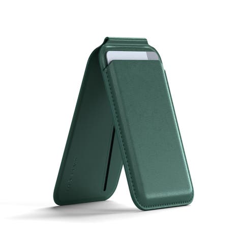 Vegan-Leather Magnetic Wallet Stand