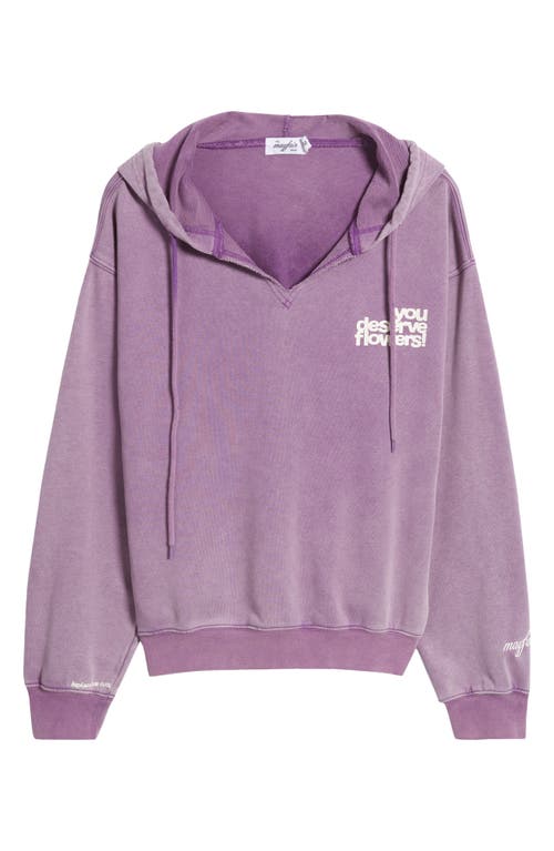THE MAYFAIR GROUP THE MAYFAIR GROUP YOU DESERVE FLOWERS FRENCH TERRY GRAPHIC HOODIE