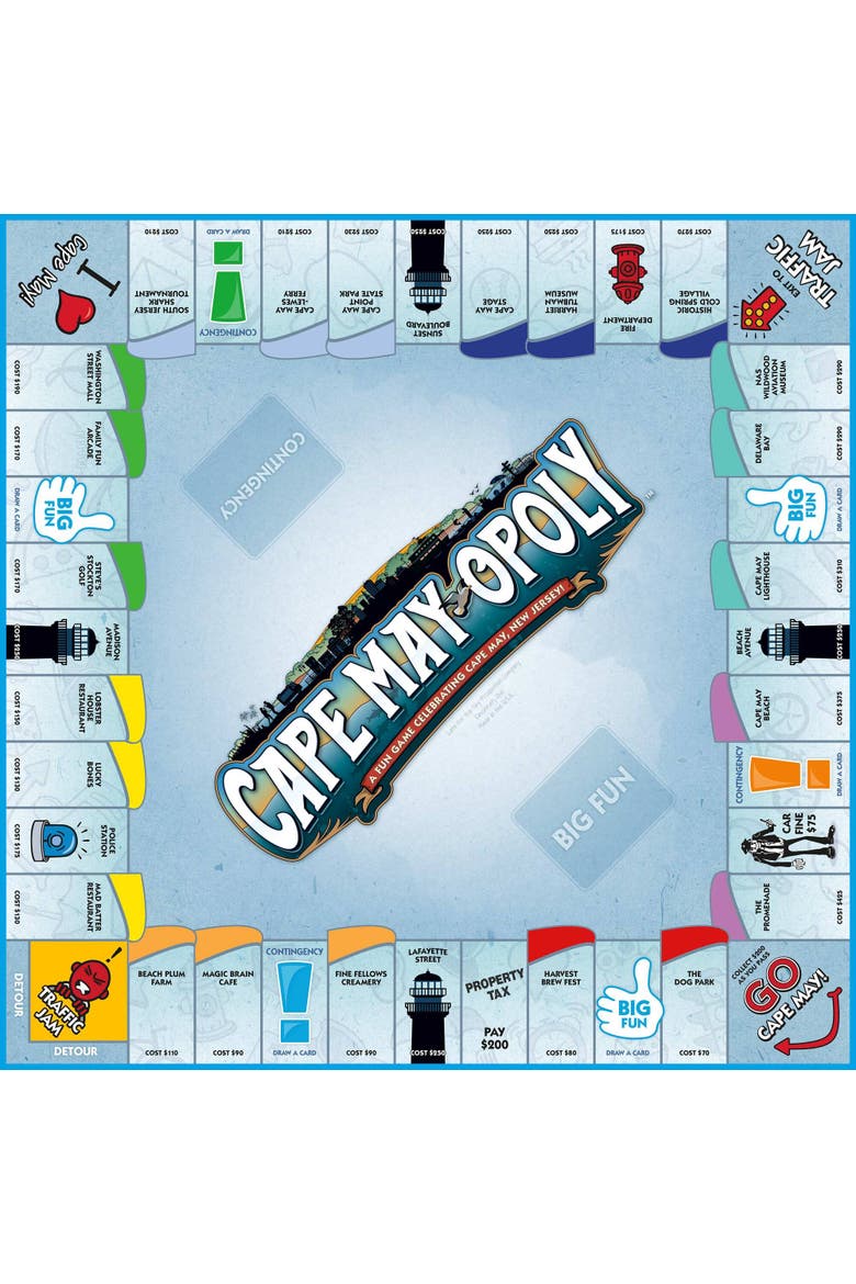 Cape May Opoly Board Game, Alternate, color, Multicolored