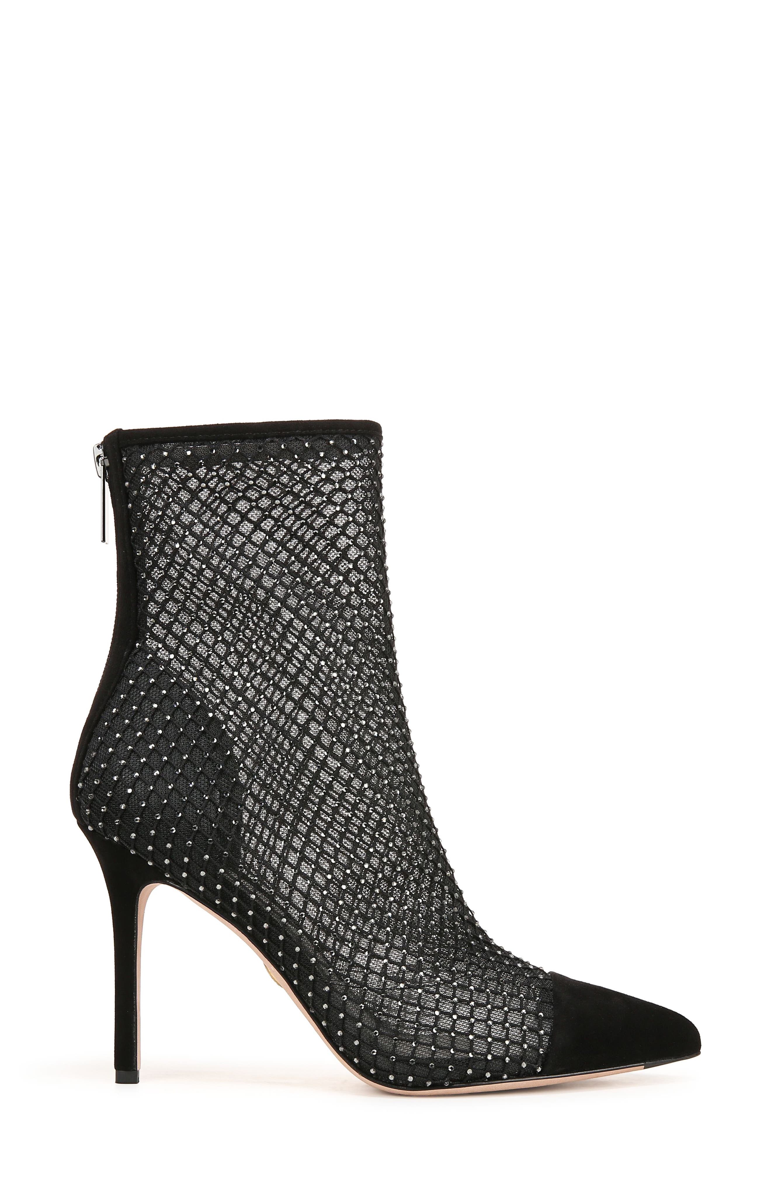 Veronica Beard Lisa Cap Toe Mesh Bootie, Alternate, color, Black