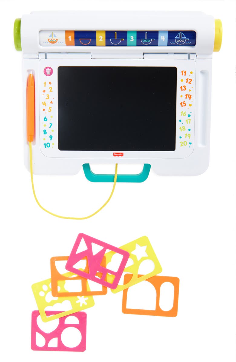 FISHER PRICE Learn & Doodle Desk Writing & Drawing Tablet, Main, color, Multi White