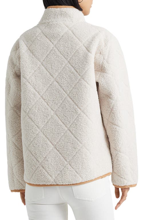 Ralph Lauren Lauren  Quilted Faux Shearling Jacket In Neutral