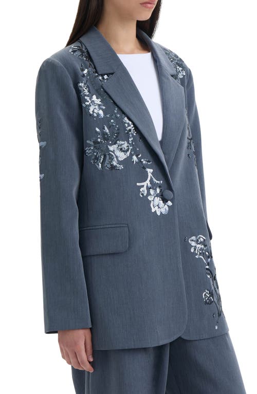 Nvlt Sequin Embellished Single Button Blazer In Blue