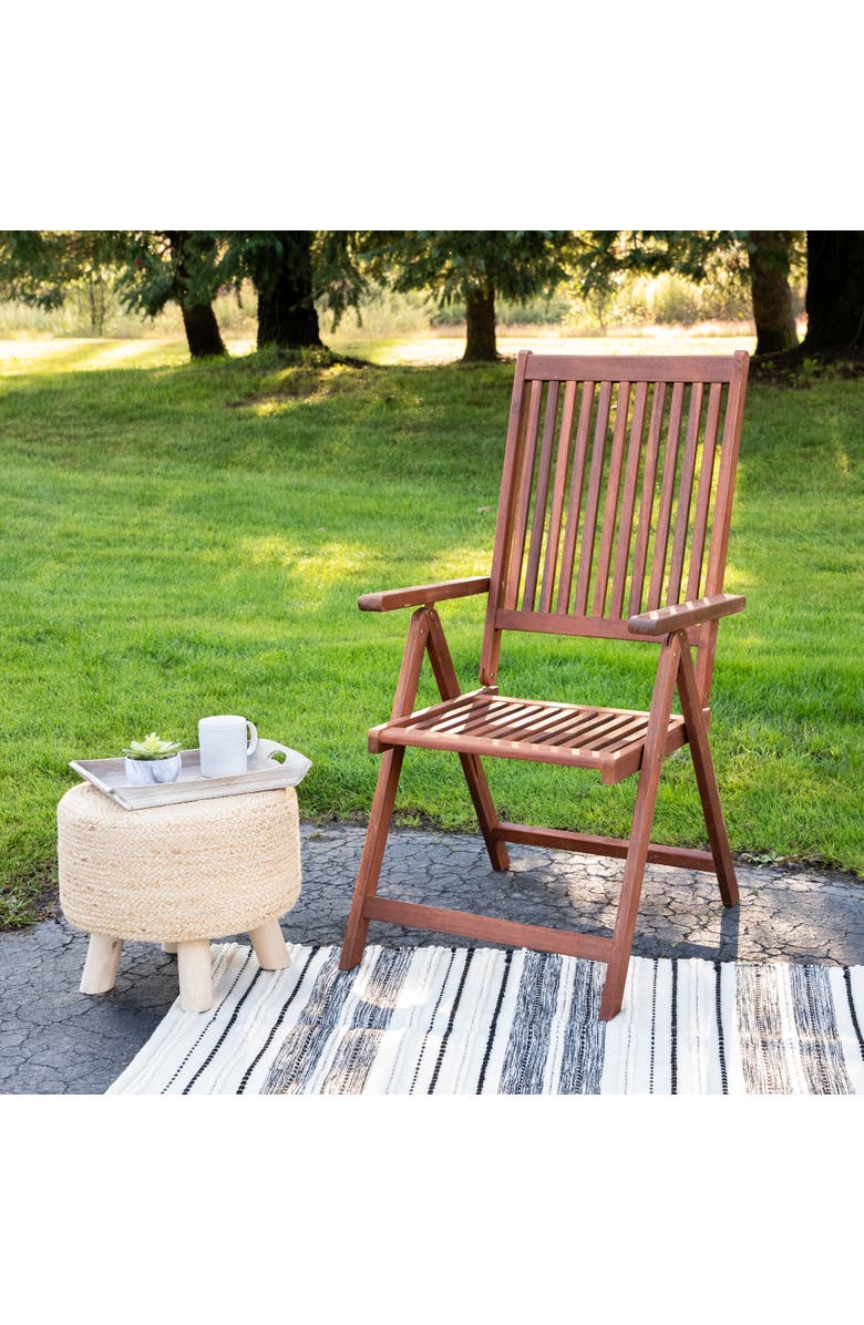 Northlight Set of 2 Acacia Folding Chairs Outdoor Patio Furniture 42", Alternate, color, Brown