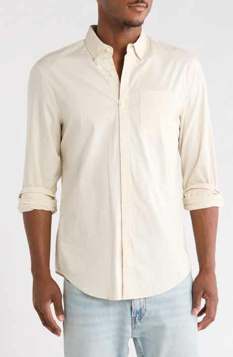 Stretch Poplin Cotton Button-Down Shirt