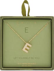 Leith Pavé Cubic Zirconia Initial Pendant Necklace