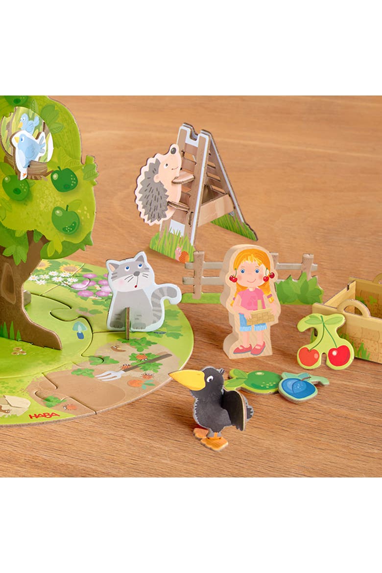 3D Puzzle Orchard Play World 40 Pieces with Wooden Figures, Alternate, color, Green Multi