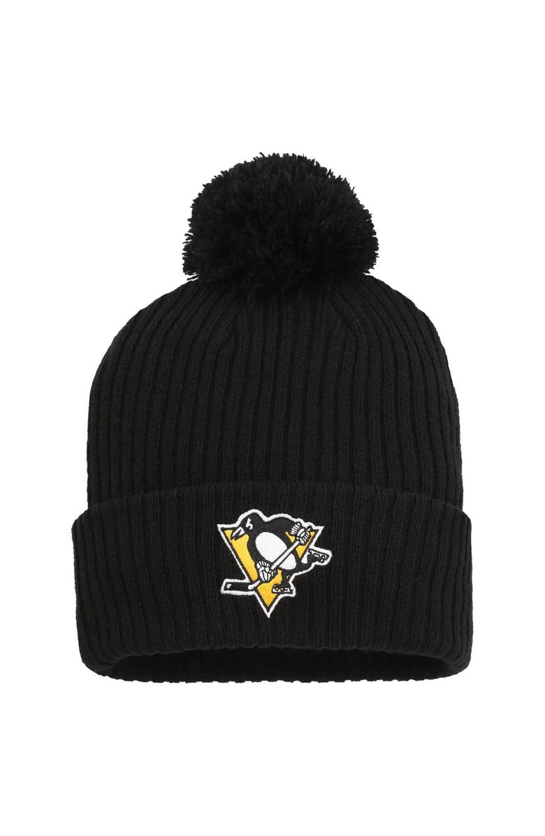 FANATICS Men's Fanatics  Black Pittsburgh Penguins Cuffed Knit Hat with Pom, Main, color, 