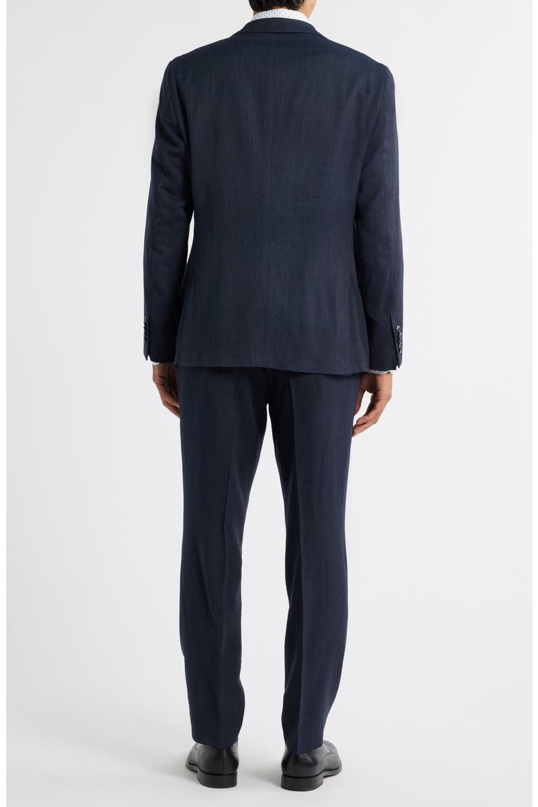 Heston Slim Fit Textured Stretch Wool Suit, Alternate, color, DARK BLUE